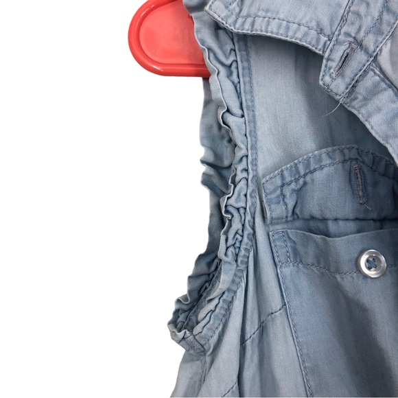 Girls Justice Frilly Dress, Soft Denim Top, Tulle Overlay W/Sequined Patches XL - Picture 4 of 10